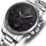 CRRJU 2307 Stainless Steel Multifunction Masterpiece Classic Chrono Men's Watch – Dial Color: Black, Strap Color: Silver – Thumbnail 2