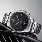 CRRJU 2307 Stainless Steel Multifunction Masterpiece Classic Chrono Men's Watch – Dial Color: Black, Strap Color: Silver – Thumbnail 3