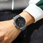 CRRJU 2307 Stainless Steel Multifunction Masterpiece Classic Chrono Men's Watch – Dial Color: Black, Strap Color: Silver – Thumbnail 4