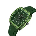 Naviforce 7124 Waterproof Comfortable Silicone Strap Quartz Sports Women Watch – Dial Color: Green, Strap Color: Green  – Thumbnail 2