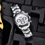 LIGE 8937 Premium Analog Stainless Steel Luxury Men's Watch – Dial Color: White, Strap Color: Silver – Thumbnail 2