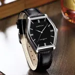 CRRJU 5020 Genuine Leather Strap Quartz Analog Luxury Redefined Men’s Fashion Watch – Dial Color: Silver, Strap Color: Black – Thumbnail 2