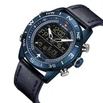 Naviforce NF9144 Luxurious Leather Waterproof Quartz Men's Watch – Dial Color: Blue, Strap Color: Blue – Thumbnail 2