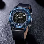 Naviforce NF9144 Luxurious Leather Waterproof Quartz Men's Watch – Dial Color: Blue, Strap Color: Blue – Thumbnail 3