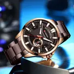 Curren 8372 High Quality Stainless Steel Analog Men's Watch – Dial Color: Brown, Strap Color:  Brown  – Thumbnail 3