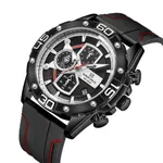 NAVIFORCE NF8018 Leather Casual Multi-function Chronograph Men's Watch – Dial Color: Black, Strap Color: Black – Thumbnail 2