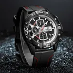 NAVIFORCE NF8018 Leather Casual Multi-function Chronograph Men's Watch – Dial Color: Black, Strap Color: Black – Thumbnail 4