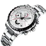 Nibosi 2322 Stylish Stainless Steel & Chronograph Men Watch – Dial Color: White, Strap Color: White – Thumbnail 2