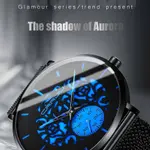 CRRJU 2150 Black Mesh Stainless Steel Ultra Slim Modern Fashion Men's Watch – Dial Color: Blue, Strap Color: Black – Thumbnail 6