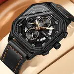 CRRJU 2287 Fusion Of Minimalist Style & Timeless Elegance Steel Analog Quartz Men Watch – Dial Color: Rose, Strap Color: Black – Thumbnail 2