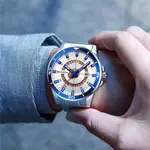 Curren 8359 Luxury Stainless Steel Calendar Men's Watch – Dial Color: White, Strap Color: White – Thumbnail 4