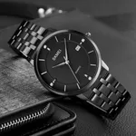 SKMEI 1801 Stainless Steel Classic Quartz Men's Watch – Dial Color: Black, Strap Color: Black – Thumbnail 3