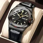 Poedagar 853L Quartz Square Waterproof Luminous Men's Watch – Dial Color: Black, Strap Color: Black – Thumbnail 2