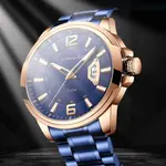 CRRJU 2191 High Quality Stainless Steel Analog Quartz Men's Watch – Dial Color: Rose Gold, Strap Color: Black – Thumbnail 2