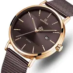 Naviforce NF3008 High Quality Stainless Steel Classic Quartz Fashion Couple's Watch – Dial Color: Rose Gold, Strap Color: Maroon – Thumbnail 2