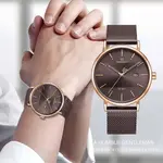 Naviforce NF3008 High Quality Stainless Steel Classic Quartz Fashion Couple's Watch – Dial Color: Rose Gold, Strap Color: Maroon – Thumbnail 3