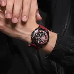 NAVIFORCE NF8036  Luxury Military Sports Quartz Analog Men's Watch  – Dial Color: Black, Strap Color: Red – Thumbnail 4