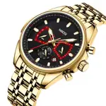 Nibosi 2508 Luxury Stainless Steel Luminous Needles Men's Watch – Dial Color: Black Gold, Strap Color: Gold – Thumbnail 2