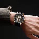 Naviforce NF8043 Elegance Stainless Steel Men's Watch – Dial Color: Rose, Strap Color:  Brown  – Thumbnail 3