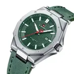 Naviforce NF9200 Luxury Genuine Leather Strap Quartz Movement Casual Fashion Men's Watch – Dial Color: Green, Strap Color: Green  – Thumbnail 3