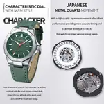 Naviforce NF9200 Luxury Genuine Leather Strap Quartz Movement Casual Fashion Men's Watch – Dial Color: Green, Strap Color: Green  – Thumbnail 5
