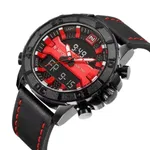 NAVIFORCE 9114 Waterproof Trendy Quartz Movement Men's Watch – Dial Color: Red, Strap Color: Black – Thumbnail 2