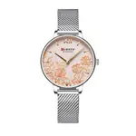 Curren 9065 Quartz Watch With Stainless Steel Strap for Women – Dial Color: Pink, Strap Color: Silver – Thumbnail 1