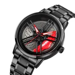 SKMEI 1990 Model-A Rolling Dial Analog Men's Watch – Dial Color: Red, Strap Color: Black – Thumbnail 2