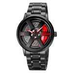 SKMEI 1990 Model-A Rolling Dial Analog Men's Watch – Dial Color: Red, Strap Color: Black – Thumbnail 3