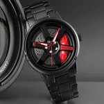 SKMEI 1990 Model-A Rolling Dial Analog Men's Watch – Dial Color: Red, Strap Color: Black – Thumbnail 4