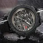 Naviforce NF9110L Genuine Leather Strap Six Hands Quartz Classic Men's Watch – Dial Color: White, Strap Color: Black – Thumbnail 6