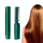 2 in 1 Straightening Curling Brush New Wireless Heating Negative Ion Hair Straightener – Color: Green – Thumbnail 1