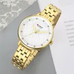 CURREN 9046 Stainless Steel Analog Watch For Women – Dial Color: White, Strap Color: Gold  – Thumbnail 3