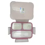 3-Compartment Leak-Proof Food-Grade Plastic Lunch Box – Color: Pink – Thumbnail 2