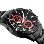 Naviforce NF9150 Luxury Steel Quartz Waterproof Sport Men's Watch – Dial Color: Red, Strap Color: Black – Thumbnail 2
