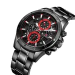Naviforce NF9150 Luxury Steel Quartz Waterproof Sport Men's Watch – Dial Color: Red, Strap Color: Black – Thumbnail 3