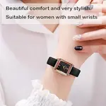 Skmei 1702 Small Square Dial Design Zinc Alloy Case Leather Women Lady Quartz Watch – Dial Color: Black, Strap Color: Black – Thumbnail 3