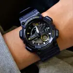 Casio AEQ-110W-1A2V Youth Telememo World Time Analog-Digital Sports Watch  – Dial Color: Black, Strap Color: Blue – Thumbnail 4