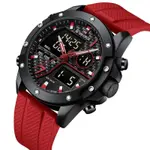 Naviforce NF9221 Lavish Silicon Rubber  Dual Time Quartz  Classic Men's Watch – Dial Color: Black, Strap Color: Red – Thumbnail 3