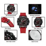 Naviforce NF9221 Lavish Silicon Rubber  Dual Time Quartz  Classic Men's Watch – Dial Color: Black, Strap Color: Red – Thumbnail 6