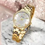 Curren CUR218 Women's Blanche Rhinestone Waterproof Watch – Dial Color: White, Strap Color: Gold  – Thumbnail 3