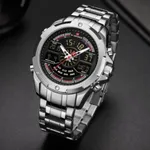 NAVIFORCE NF9170 Stainless Steel Dual Time Men's Watch – Dial Color: Black, Strap Color: Silver – Thumbnail 3