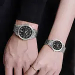 Naviforce NF8040 High Quality Stainless Steel Classic Quartz Fashion Couple's Watch – Dial Color: Black, Strap Color: Silver – Thumbnail 5