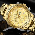 NAVIFORCE NF8017 Multifunction Stainless Steel Quartz Men's Watch – Dial Color: Gold, Strap Color: Gold  – Thumbnail 4