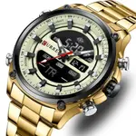 Curren 8404 Stainless Steel Dual Movement Military Men's Watch – Dial Color: Gold, Strap Color: Gold – Thumbnail 3