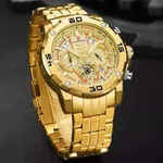 NAVIFORCE NF9175 Stainless Steel Chronograph Men's Watch – Dial Color: Gold, Strap Color: Gold  – Thumbnail 3
