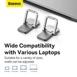 Baseus Slim Laptop Kickstand 2pcs Premium Metal Folding Portable Laptop Stand – Color: Black – Thumbnail 4
