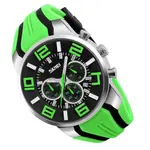 SKMEI 9128 PU Leather Analog Stylish Sporty Men's Watch – Dial Color: Black, Strap Color: Green  – Thumbnail 2