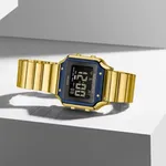 Naviforce NF5046 Stainless Steel Calorie Mileage Digital Sporty Women's Watch – Dial Color: Black, Strap Color: Gold  – Thumbnail 2