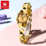 OLEVS 7007 Elegant Luxury Tungsten Steel Analog Wrist Watch For Women – Dial Color: Gold, Strap Color: Gold  – Thumbnail 3
